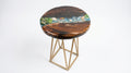 Ocean Resin Side Table with Golden Base