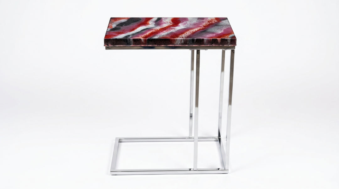 Modern Resin C-Shaped Side Table