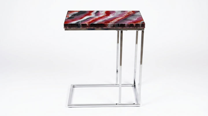 Modern Resin C-Shaped Side Table