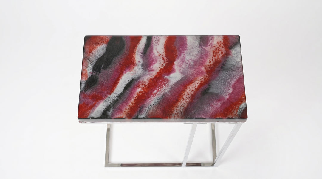 Modern Resin C-Shaped Side Table