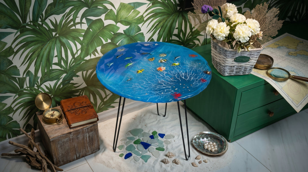 Fish table golden legs