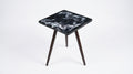 Resin Side Table with Wooden Legs