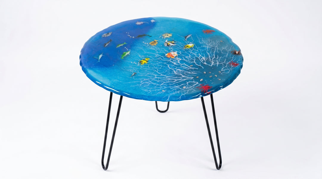 Fish table golden legs