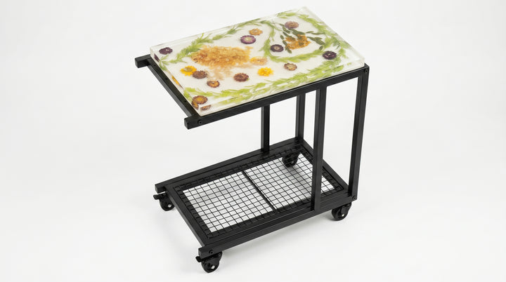 Floral Resin Side Table
