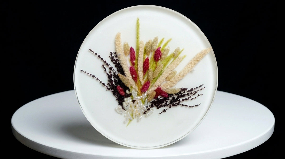 Real flowers 12 inch  Gloden stand